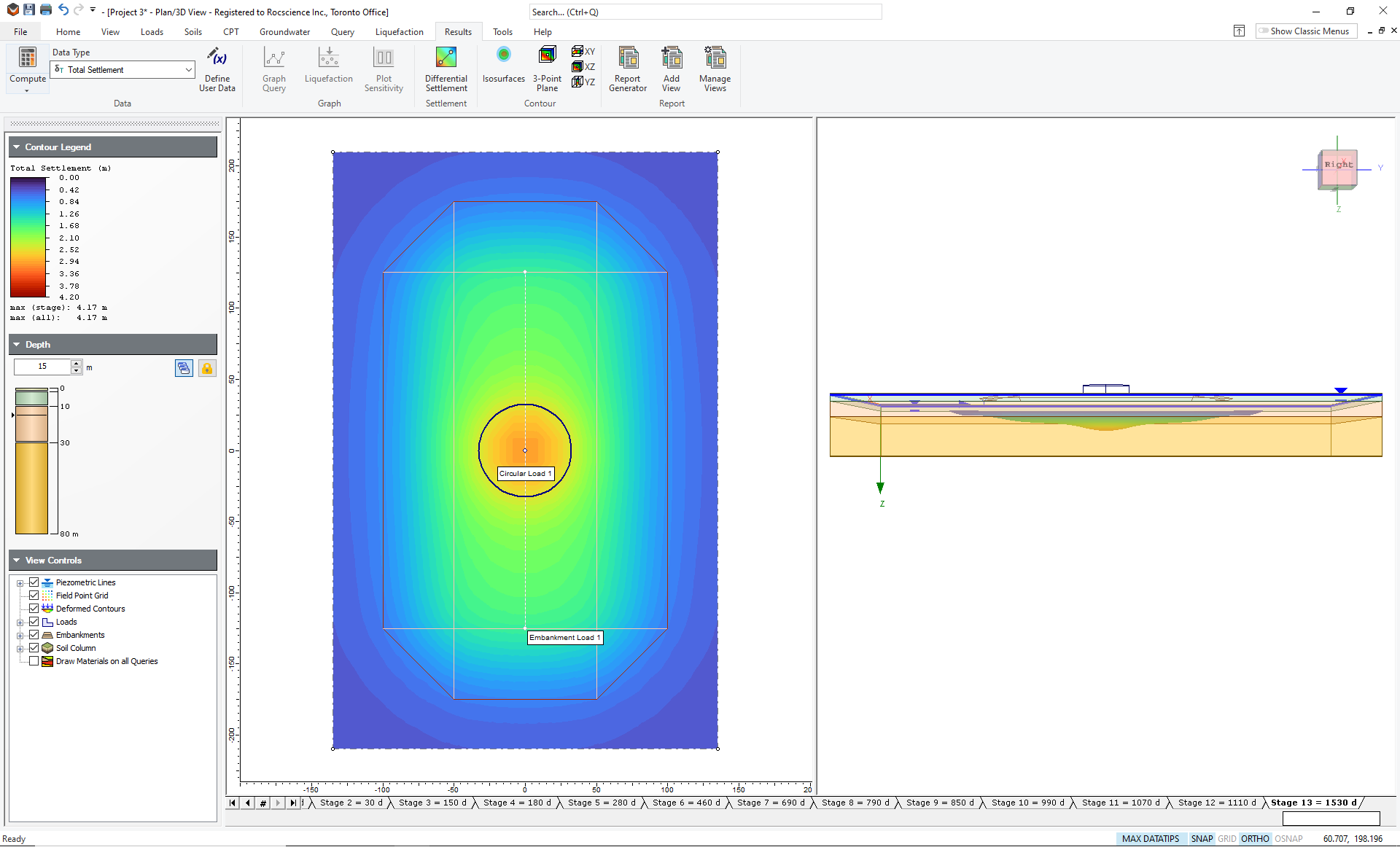 Model View of Deformed Contours